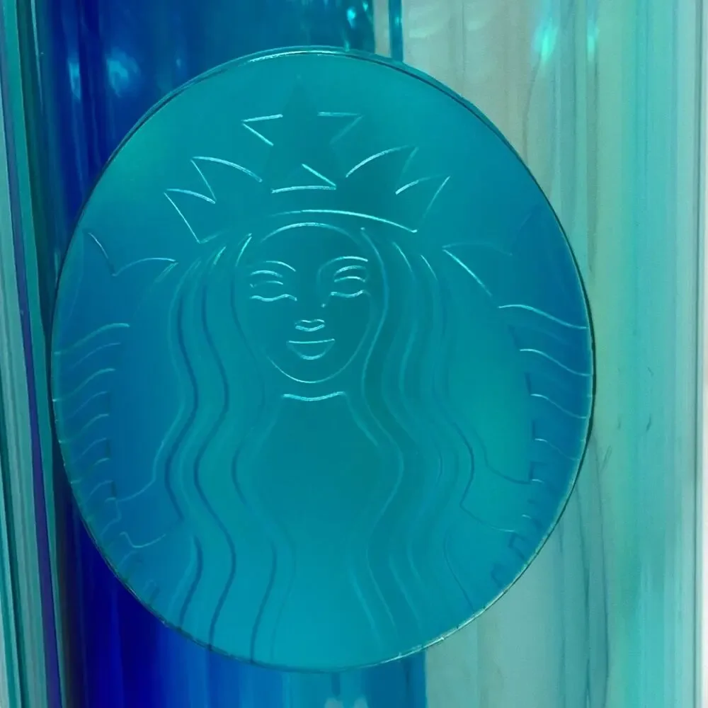 Starbucks 2021 Shiny Turquoise Blue Dome Top Tumbler 24 oz New With Tags